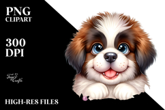 Watercolor Cute Baby Saint Bernard Floral Product Image 2