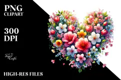 Heart of Spring Flowers PNG Product Image 2