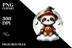 Cute Baby Sloth with Halloween Costume, Transparent PNG Product Image 2