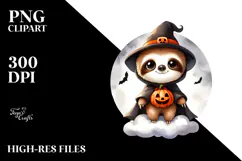 Cute Baby Sloth with Halloween Costume, Transparent PNG Product Image 2