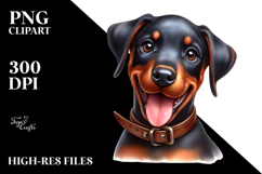 Watercolor Baby Doberman Pinscher PNG Product Image 2