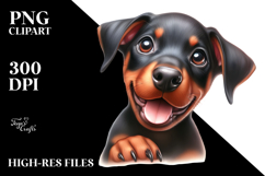 Watercolor Baby Doberman Pinscher PNG Product Image 2