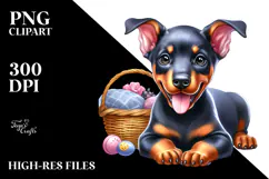 Cute Baby Doberman Pinscher, PNG Product Image 2