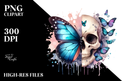 Cute Butterfly Skull PNG Product Image 2