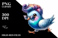 Funny Baby Dove Running, PNG Product Image 1