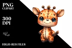 Colorful Vibrant Giraffe, Sewed | Sublimation | Clipart Product Image 3