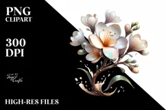 Glossy Freesia Watercolor | Clipart Product Image 3