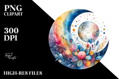Colorful Moon | Sublimation Clipart Product Image 3