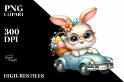 Easter Bunny Egg Flower, Clipart |T-shirt, Mug PNG Product Image 7