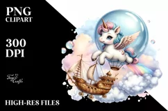 Pastel Twirling Baby Unicorn in Bubble | Sublimation | Product Image 1
