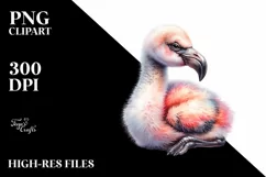 Cute Flamingo Baby Clipart Product Image 4