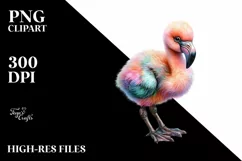Cute Flamingo Baby Clipart Product Image 3