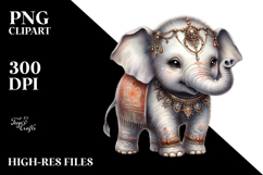 Watercolor Baby Elephant PNG Product Image 2