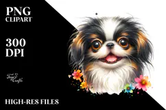 Watercolor Japanese Chin PNG Product Image 2