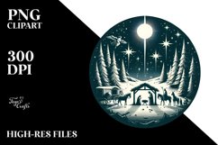 Simple Retro Nativity Scene Christmas PNG Product Image 2