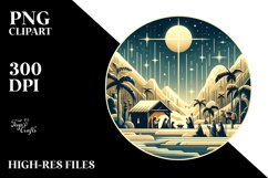 Simple Retro Nativity Scene Christmas PNG Product Image 2