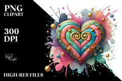 Colorful Wood Heart, Transparent PNG Product Image 2
