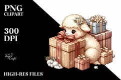 Cute Retro Baby Lamb, Transparent PNG Product Image 3