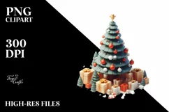 Simple Christmas Tree Gifts PNG Product Image 1