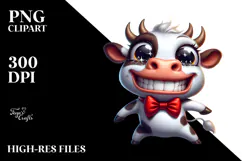 Watercolor Cow Portrait PNG Product Image 2