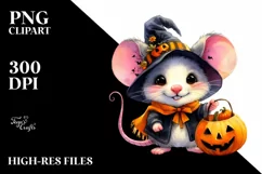 Vibrant Baby Mouse for Halloween | Sublimation Clipart Product Image 1