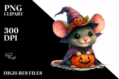 Vibrant Baby Mouse for Halloween | Sublimation Clipart Product Image 1