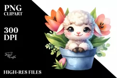 Colorful Smiling Baby Lamb in Pocket Clipart Product Image 3