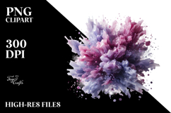 Abstract y Lilac Watercolor Splash Product Image 2