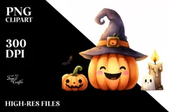 Funny Halloween Pumpkin Clipart PNG Product Image 3