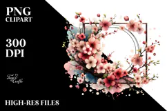 Cherry Blossom Abstract with Metallic Details, Transparent Product Image 2