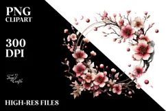 Cherry Blossom Abstract with Metallic Details, Transparent Product Image 2