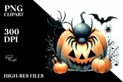 Retro Haloween Spider, Transparent PNG Product Image 1