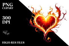 Glossy Heart Fire, Transparent PNG Product Image 2