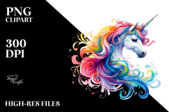 Vibrant Unicorn Drawing | Clipart Product Image 2
