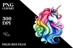 Vibrant Unicorn Drawing | Clipart Product Image 2