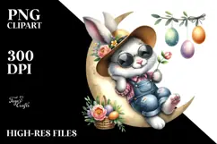 Happy Bunny with Farm Jeans PNG Product Image 2