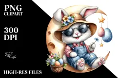Happy Bunny with Farm Jeans PNG Product Image 2