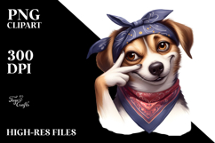Playful Dog with Bandana PNG Product Image 2