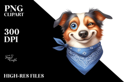 Playful Dog with Bandana PNG Product Image 2