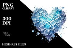 Ice Heart Frozen Cold Chilly Watercolor Product Image 2