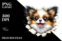 Colorful Crazy Furr, Papillon | Sublimation | Clipart Product Image 3