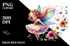 Cute Fairy Tumbling with Petals in the Wind Product Image 1