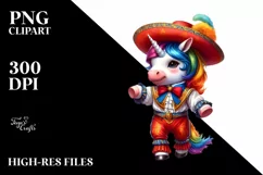 Colorful Baby Unicorn with Saltarello Dancer Costume JPEG Product Image 3