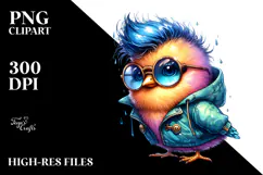 Funny Baby Bird Posing with Raincoat, Transparent PNG Product Image 2
