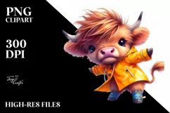 Funny Highland Cow Dancing, PNG Product Image 3