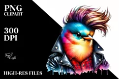 Aggressive Bird with Cool Haircut, PNG Product Image 3