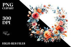 Orange Roses Abstract Frame, Transparent PNG Product Image 2