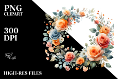 Orange Roses Abstract Frame, Transparent PNG Product Image 2