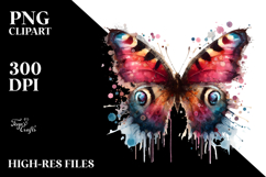 Vibrant Grungy Butterfly Watercolor PNG Product Image 2