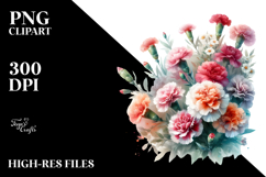 Colorful Carnations in Watercolor Product Image 2